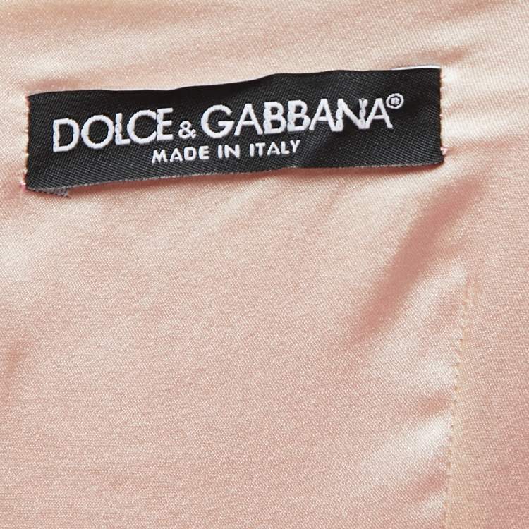 Pre Owned Dolce & Gabbana Pink Crepe Sleeveless Midi Dress S