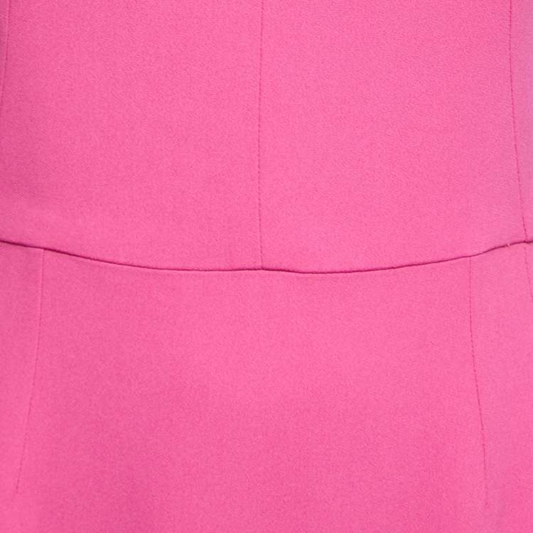 Pre Owned Dolce & Gabbana Pink Crepe Sleeveless Midi Dress S