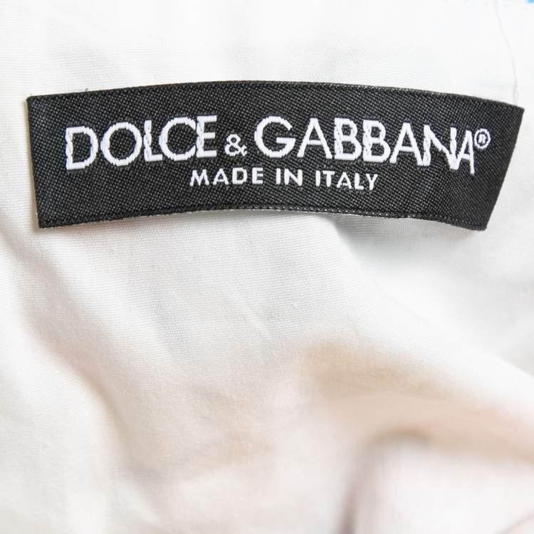 Pre Owned Dolce & Gabbana Multicolor Majolica Printed Cotton Flared Midi Dress L