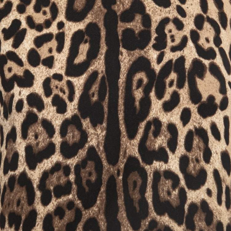Pre Owned Dolce & Gabbana Brown Animal Printed Crepe Sleeveless Top S