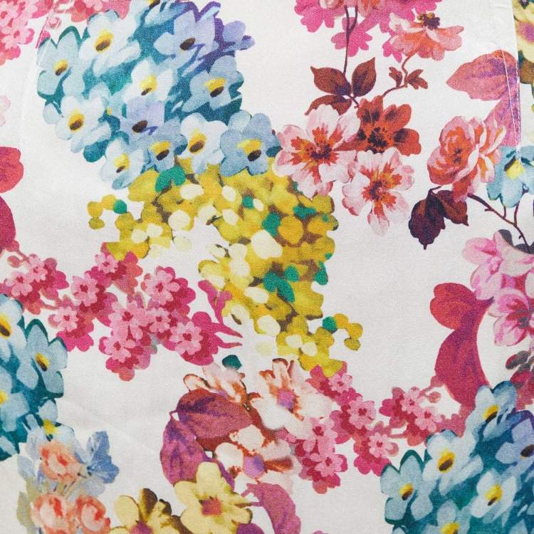 Pre Owned Dolce & Gabbana Multicolor Floral Printed Satin Skirt M