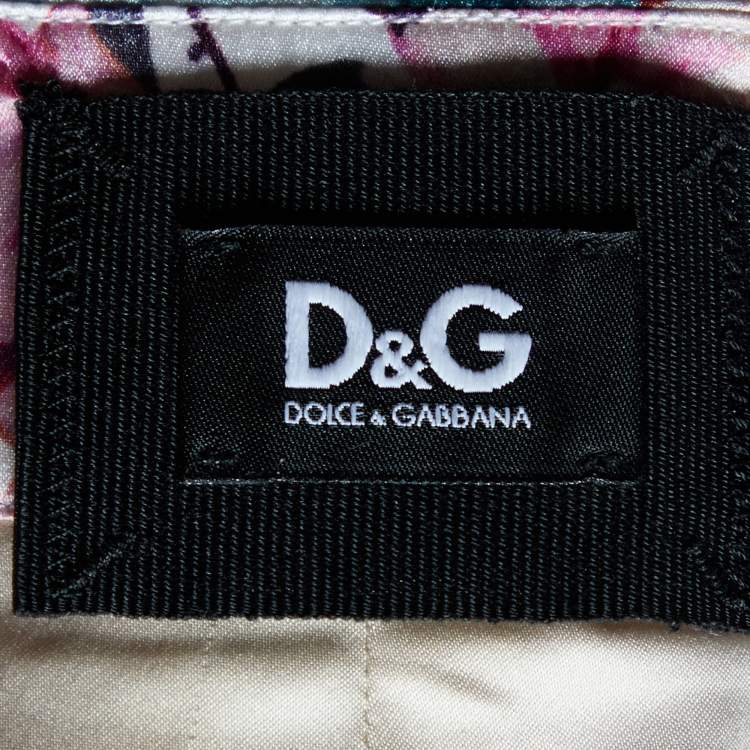Pre Owned Dolce & Gabbana Multicolor Floral Printed Satin Skirt M