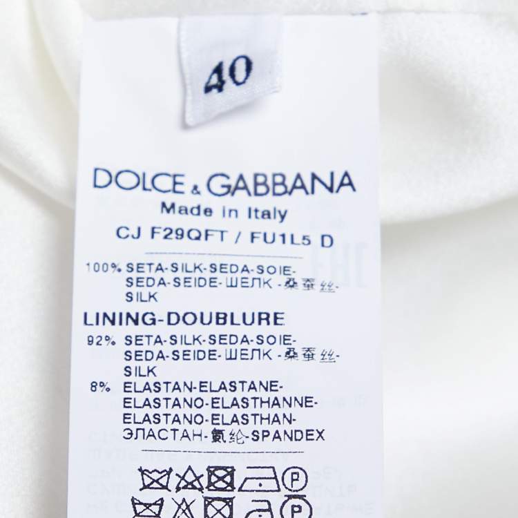 Pre Owned Dolce & Gabbana White Silk Double Breasted Blazer M