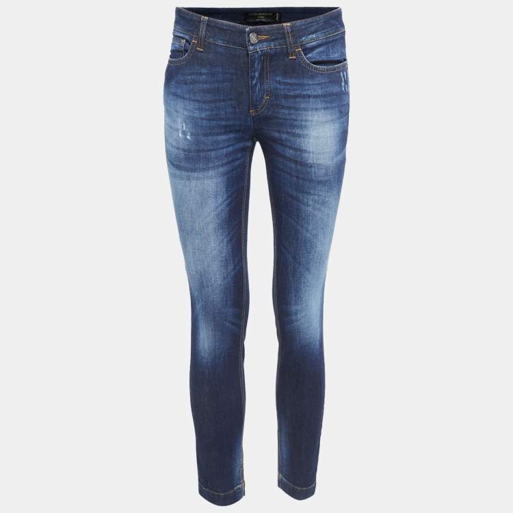 Pre Owned Dolce & Gabbana Blue Denim Pretty Skinny Jeans M Waist 28"
