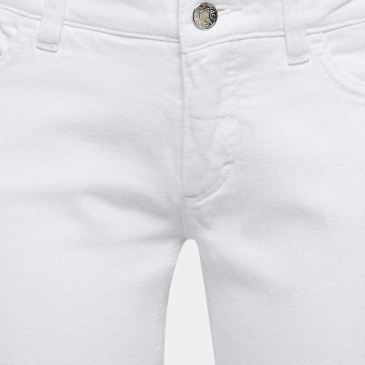 Pre Owned Dolce & Gabbana White Denim Pretty Skinny Jeans M Waist 30"