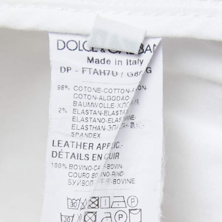 Pre Owned Dolce & Gabbana White Denim Pretty Skinny Jeans M Waist 30"