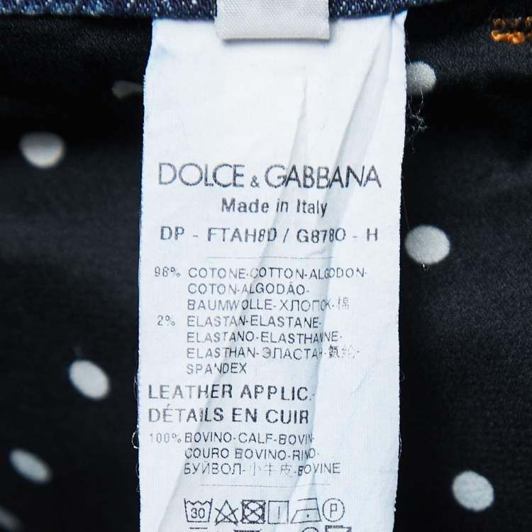 Pre Owned Dolce & Gabbana Blue Denim Girly Skinny Jeans M Waist 30"
