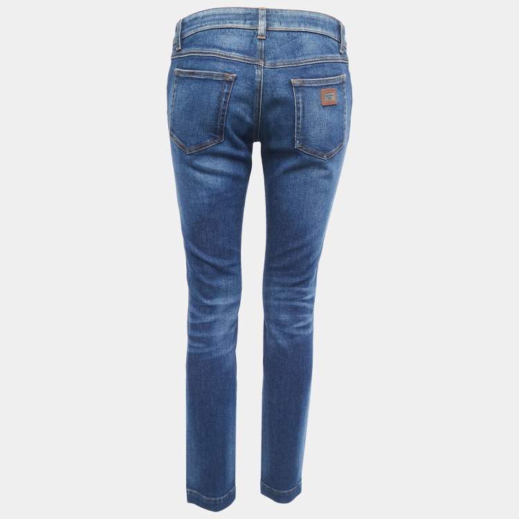 Pre Owned Dolce & Gabbana Blue Denim Pretty Skinny Jeans M Waist 30"
