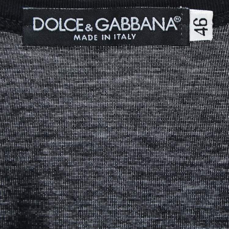 Pre Owned Dolce & Gabbana Black Cotton Crystal Embellished Tank Top L