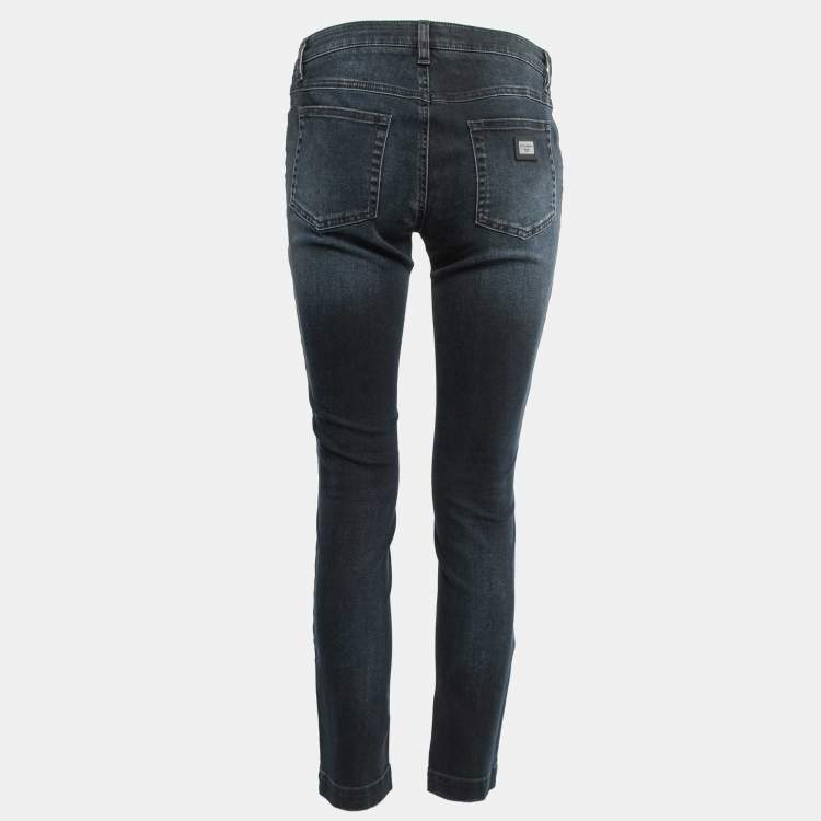 Pre Owned Dolce & Gabbana Grey Blue Denim Pretty Skinny Jeans M Waist 30"