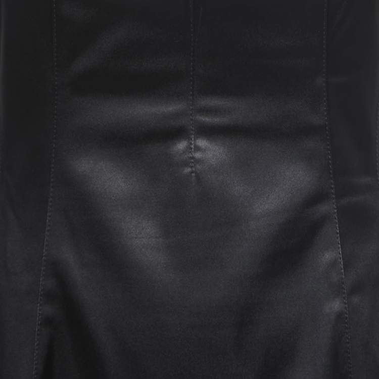 مملوكة مسبقًا Dolce & Gabbana Black Stretch Satin Sleeveless Short Dress M