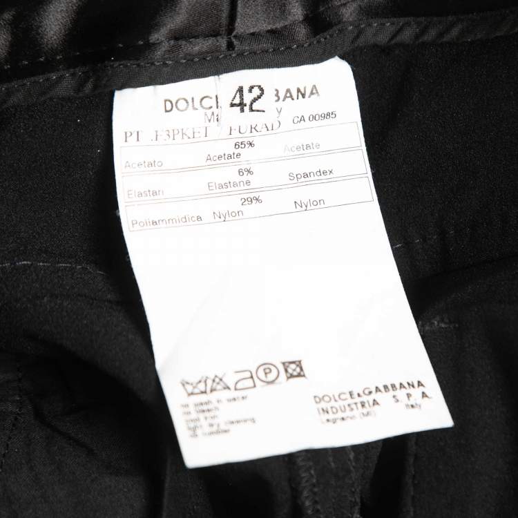 Pre Owned Dolce & Gabbana Black Stretch Satin Jeans M Waist 31"