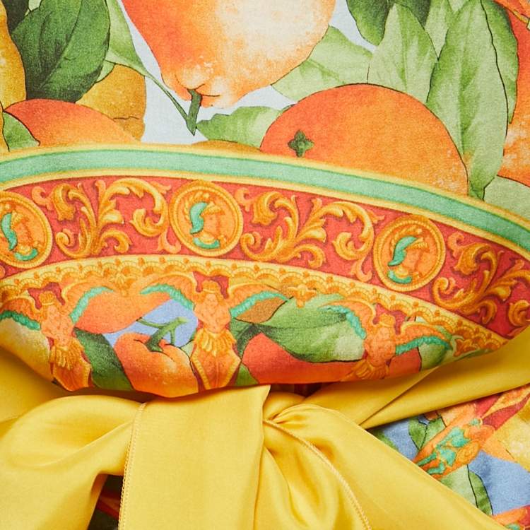 مملوكة مسبقًا Dolce & Gabbana Multicolor Lemon Print Silk Satin Mini Dress M
