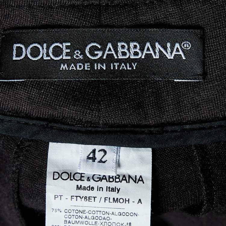 Pre Owned Dolce & Gabbana Black Floral Lace Flared Leg Pants M