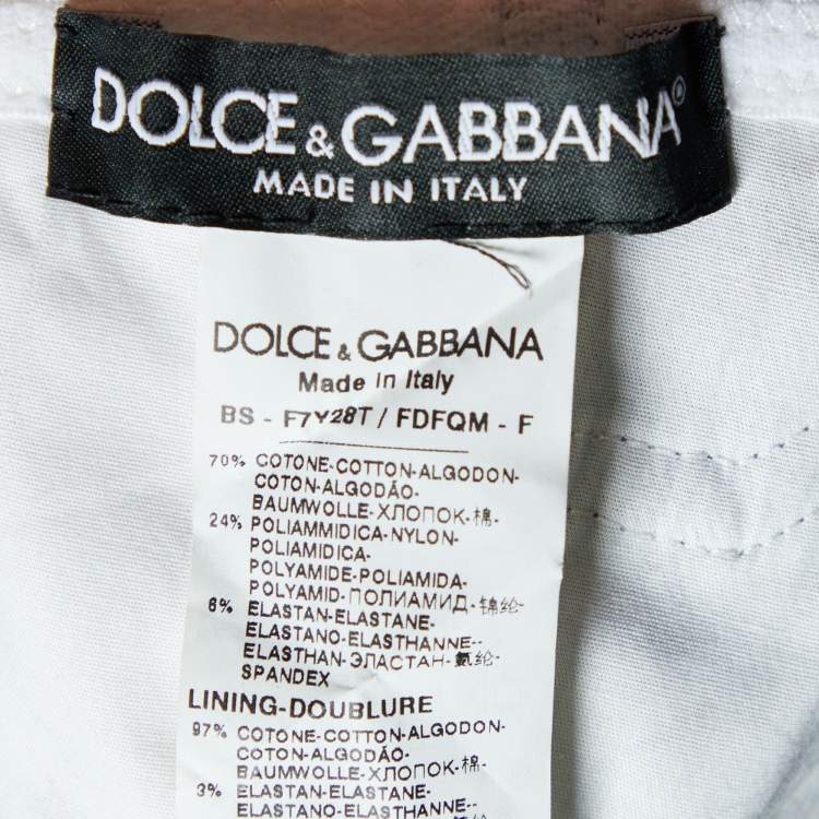 Pre Owned Dolce & Gabbana Navy Blue Denim Bustier Top XS
