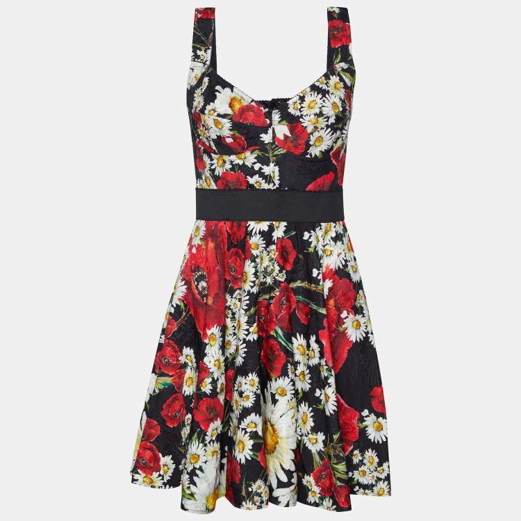 مملوكة مسبقًا Dolce & Gabbana Multicolor Daisy Printed Sleeveless Midi Dress M