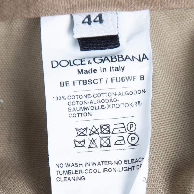 Pre Owned Dolce & Gabbana Beige Cotton Canvas High Waist Shorts M