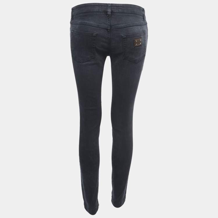 Pre Owned Dolce & Gabbana Grey Denim Skinny Jeans S Waist 29