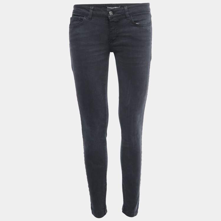 Pre Owned Dolce & Gabbana Grey Denim Skinny Jeans S Waist 29