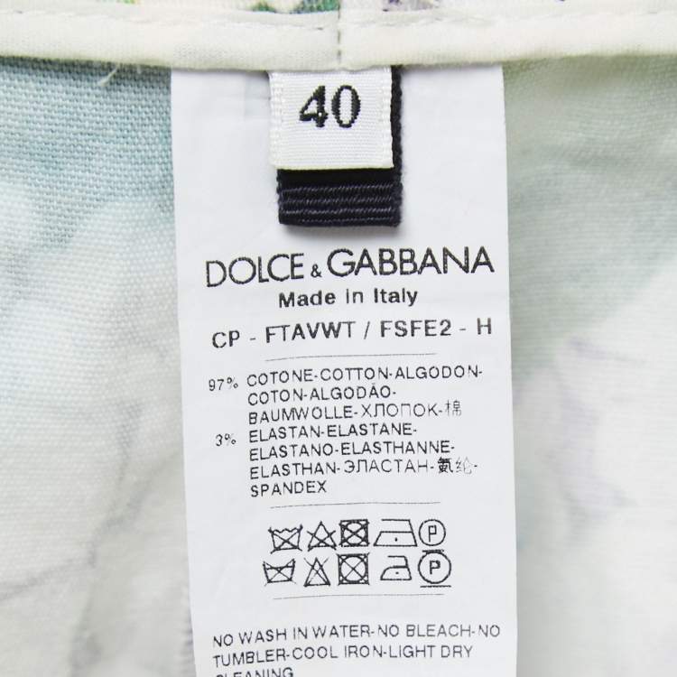 Pre Owned Dolce & Gabbana Multicolor Hydrangea Printed Cotton Tapered Trousers S