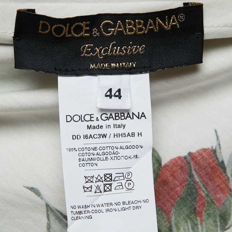 Pre Owned Dolce & Gabbana Pastel Green Floral Print Cotton Gathered Maxi Dress M