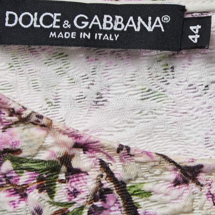 Pre Owned Dolce & Gabbana Multicolor Patterned Jacquard Top M