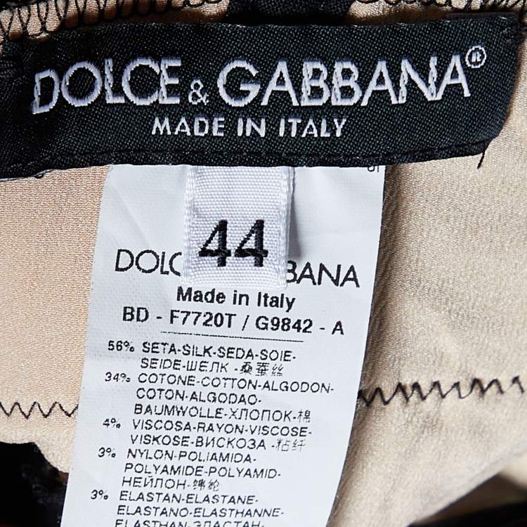 Pre Owned Dolce & Gabbana Black Lace & Contrast Satin Bustier Bodysuit M