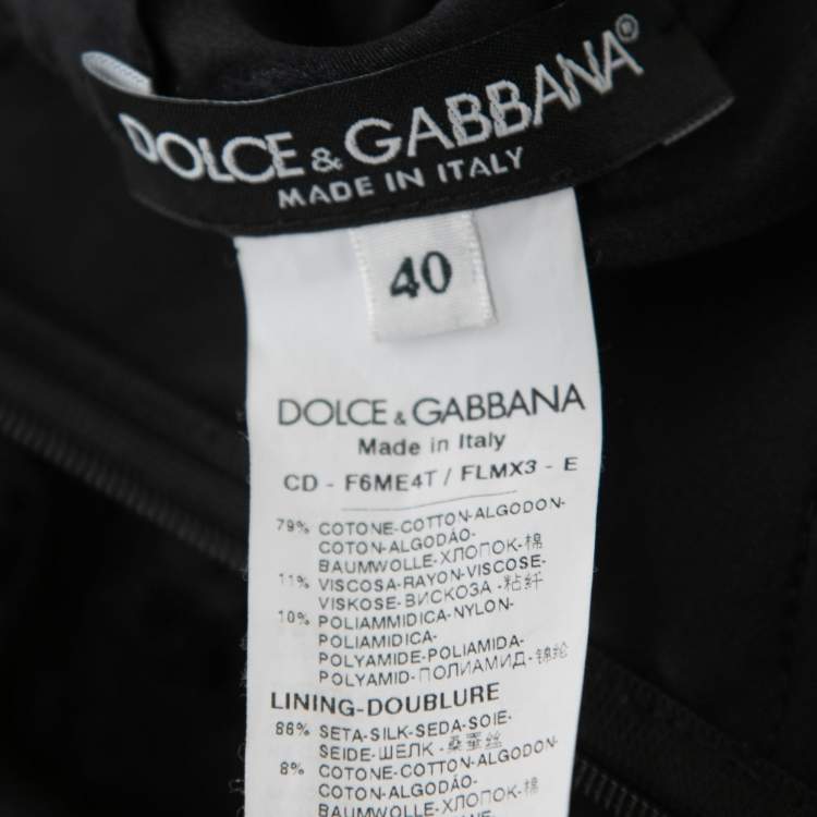 Pre Owned Dolce & Gabbana Black Floral Layered Midi Dress S