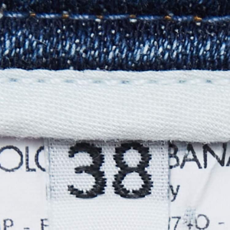 Pre Owned Dolce & Gabbana Blue Washed Denim Skinny Jeans S Waist 27"