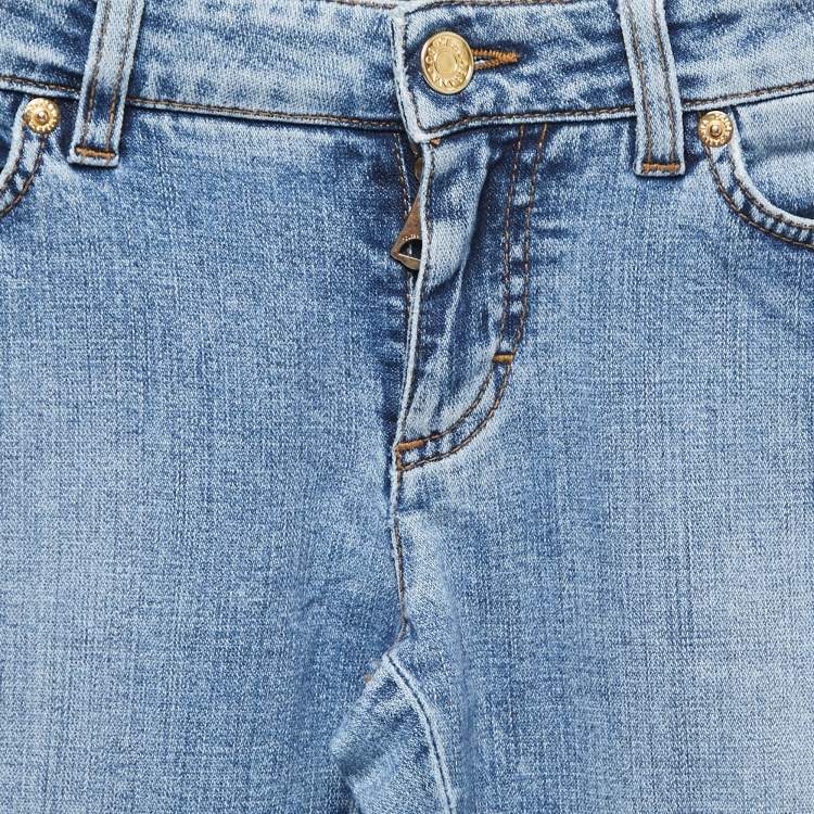 Pre Owned Dolce & Gabbana Blue Washed Denim Skinny Jeans S Waist 27"