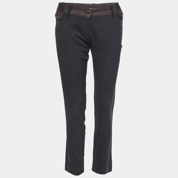 Pre Owned Dolce & Gabbana Black Wool Blend Trousers S