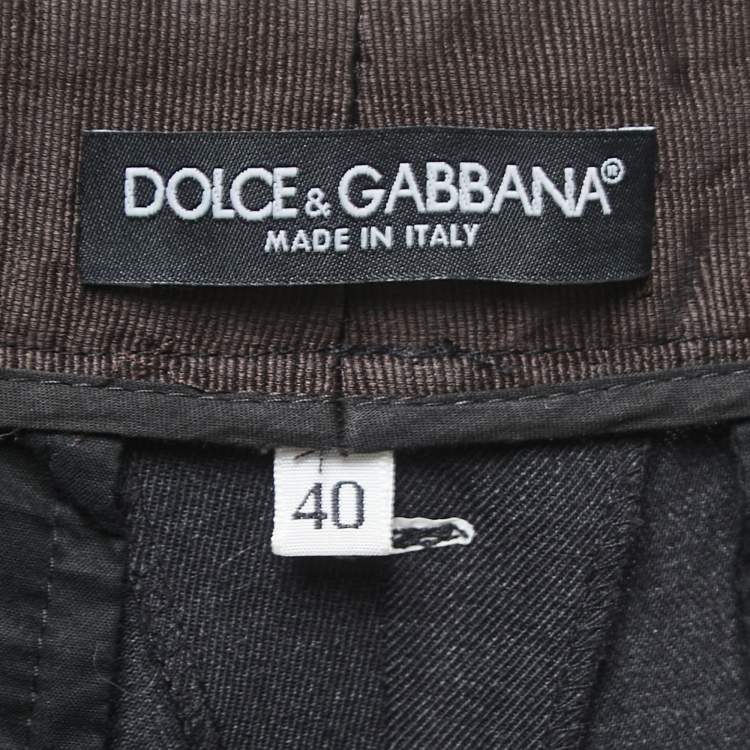 Pre Owned Dolce & Gabbana Black Wool Blend Trousers S
