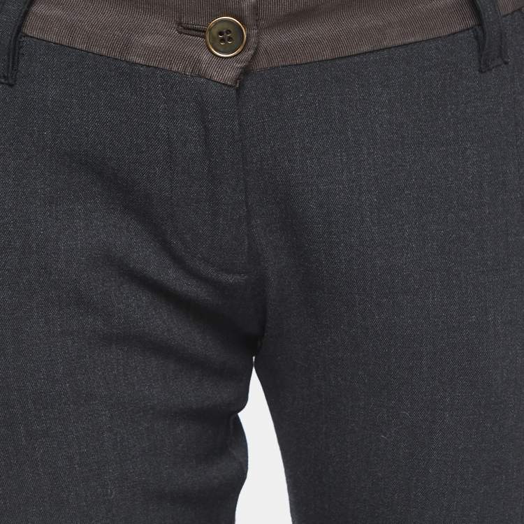 Pre Owned Dolce & Gabbana Black Wool Blend Trousers S