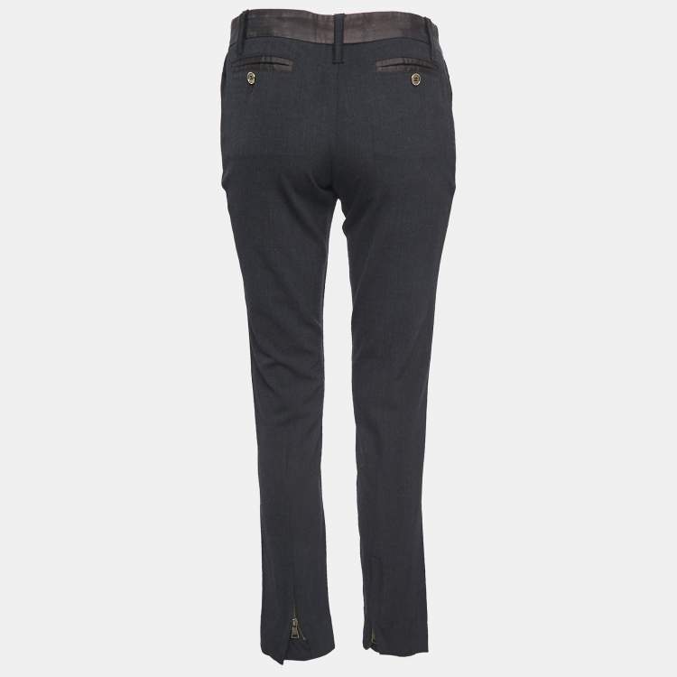 Pre Owned Dolce & Gabbana Black Wool Blend Trousers S