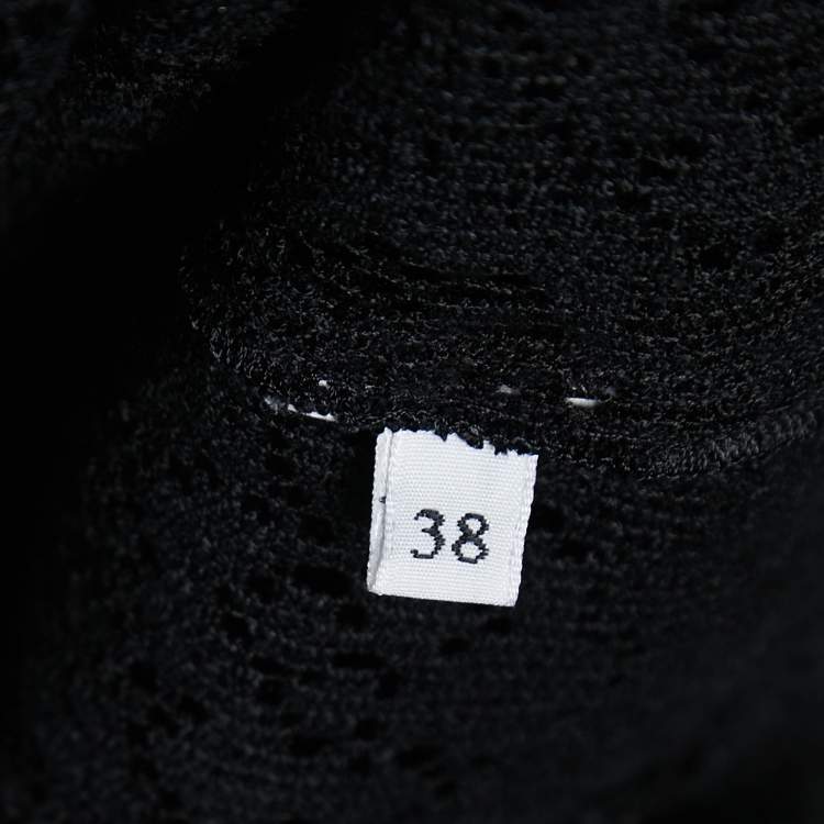Pre Owned Dolce & Gabbana Black Crochet Knit Top S