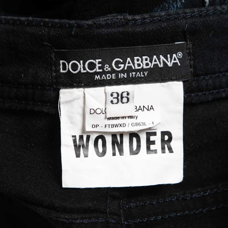Pre Owned Dolce & Gabbana Navy Blue Washed Denim Jeans XS Waist 26"
