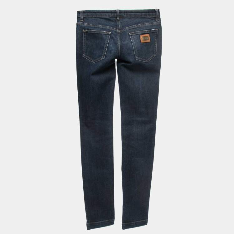 Pre Owned Dolce & Gabbana Navy Blue Denim Cute Jeans S Waist 26"