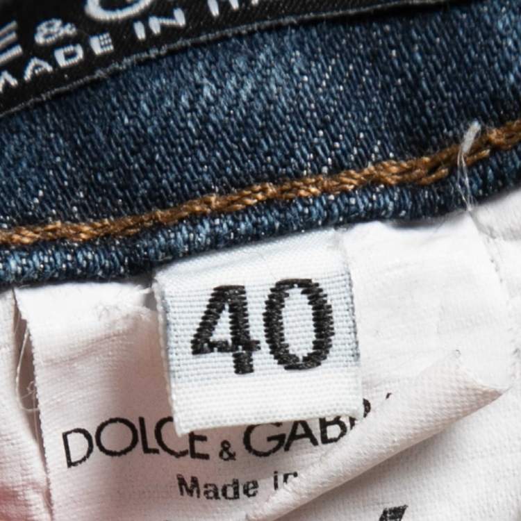 Pre Owned Dolce & Gabbana Navy Blue Denim Cute Jeans S Waist 26"