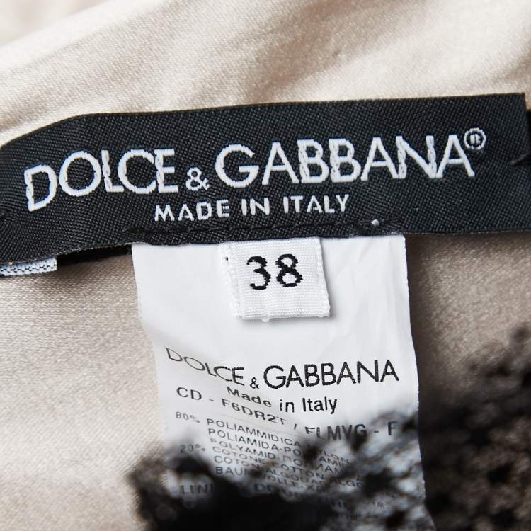 Pre Owned Dolce & Gabbana Black Tulle & Mesh Strapless Corset Dress S