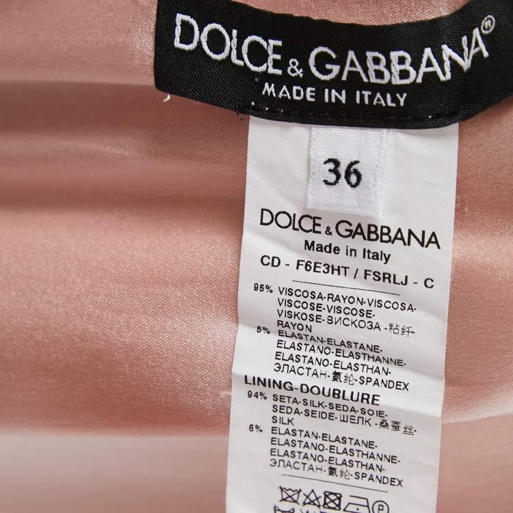 Pre Owned Dolce & Gabbana Pink Floral Printed Ruffled Midi Dress XS