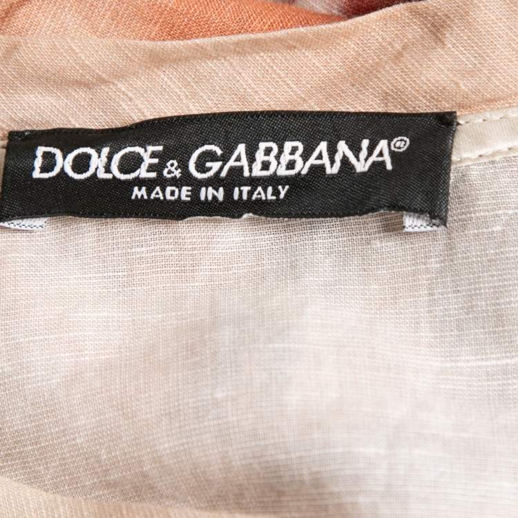 Pre Owned Dolce & Gabbana Multicolor Bull Rider Printed Cotton & Linen T-Shirt XS