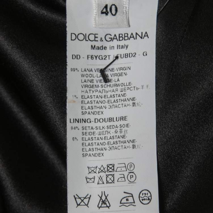 مملوكة مسبقًا Dolce & Gabbana Black Wool Midi Dress S