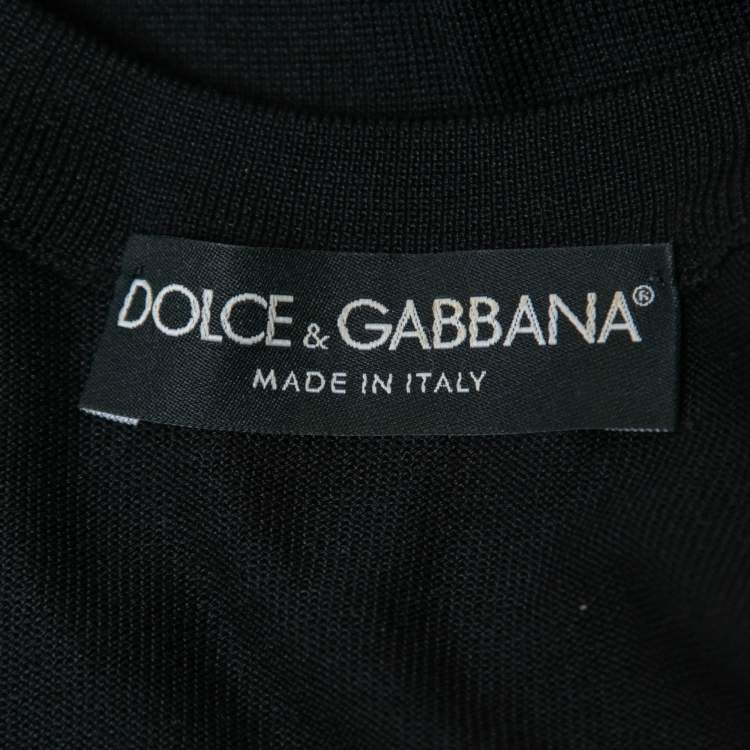 مملوكة مسبقًا Dolce & Gabbana Black Lace Detail Knit Top M