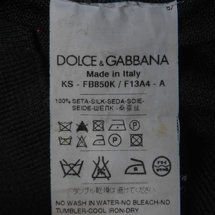مملوكة مسبقًا Dolce & Gabbana Black Lace Detail Knit Top M