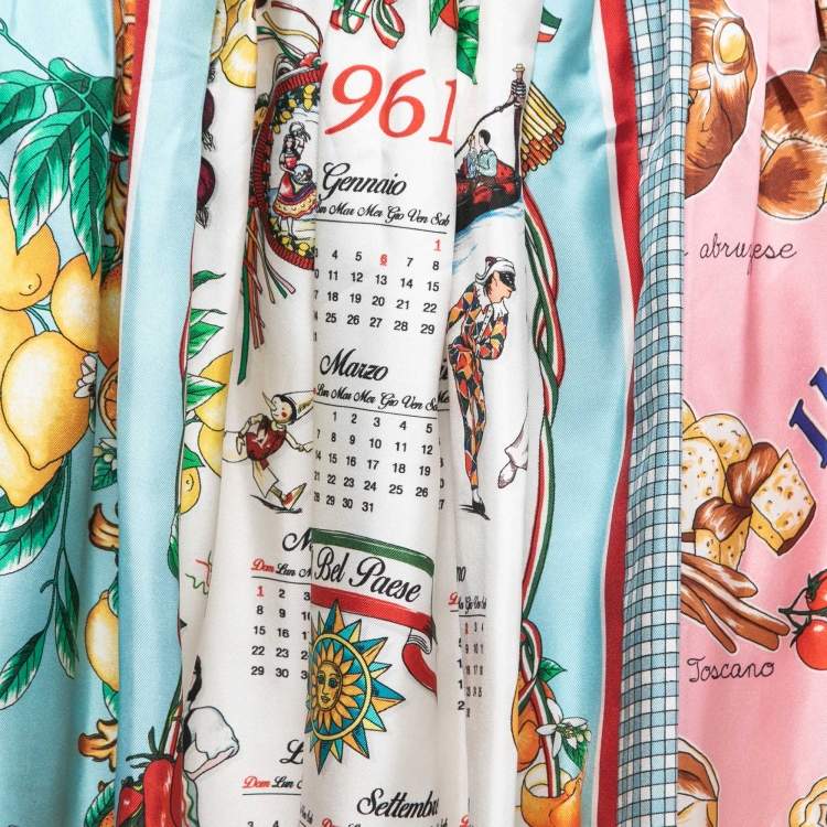 Pre Owned Dolce & Gabbana Multicolor Paneled Printed Silk Mini Skirt M