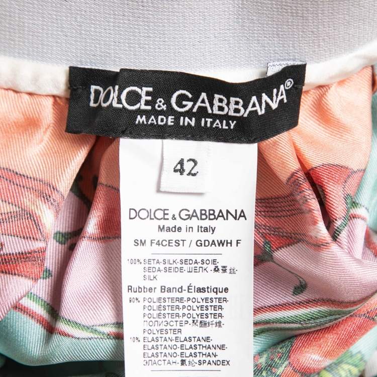 Pre Owned Dolce & Gabbana Multicolor Paneled Printed Silk Mini Skirt M