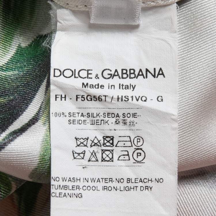 Pre Owned Dolce & Gabbana Multicolor Floral Printed Silk Pajama Top M