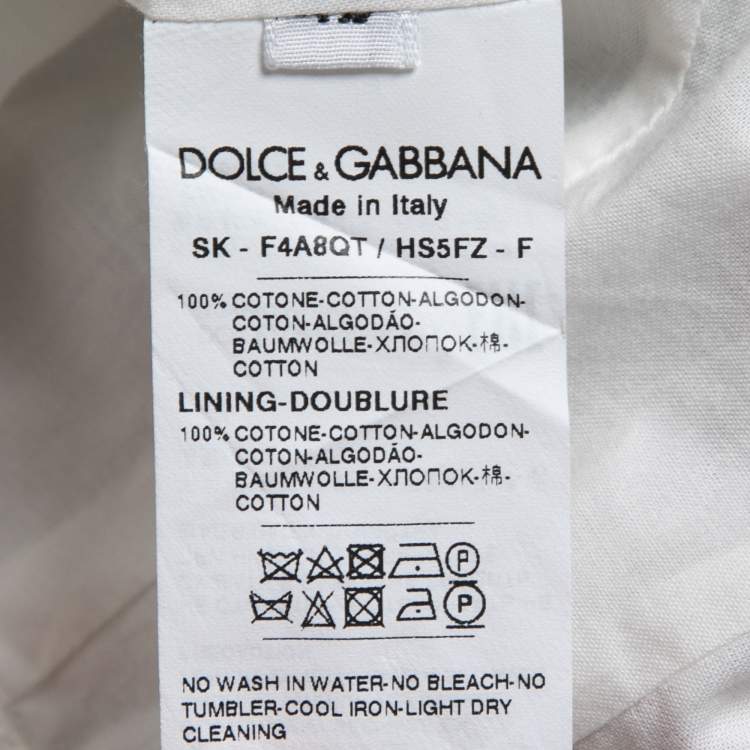 Pre Owned Dolce & Gabbana White Floral Print Cotton Maxi Skirt M