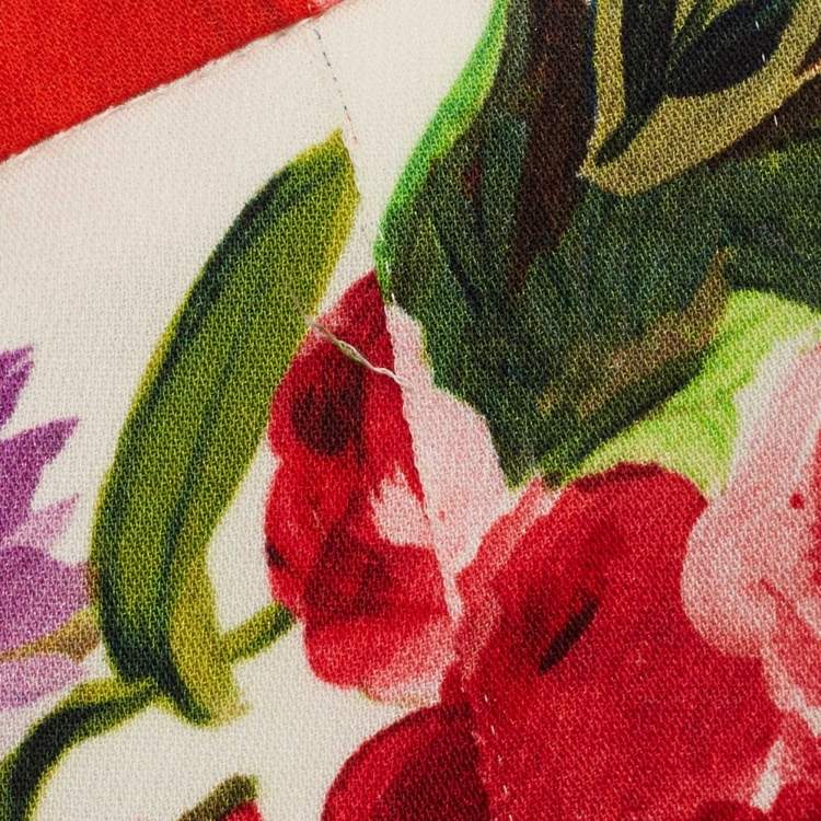Pre Owned Dolce & Gabbana Multicolor Mambo Print Silk Flounce Midi Skirt S
