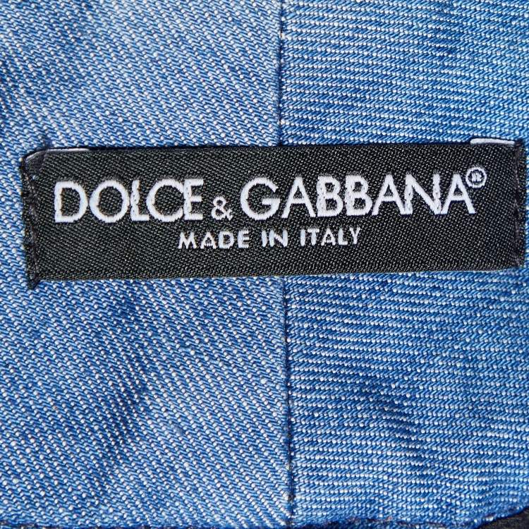 Pre Owned Dolce & Gabbana Blue Denim High Waisted Wide Leg Pants L